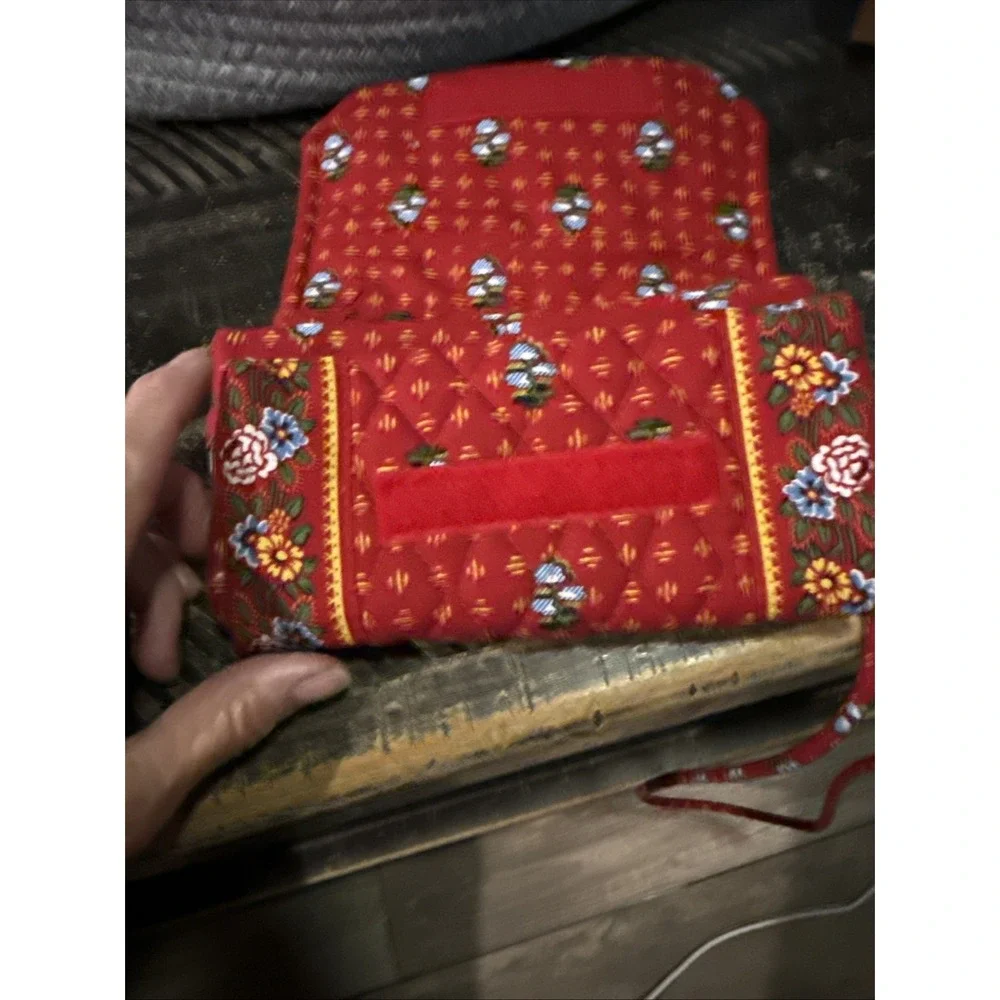 Vintage Vera Bradley 90's Provincial Red Crossbody/Tri Fold Wallet - NICE!